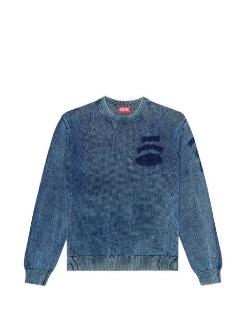 Diesel denim-look sweater with patch effects