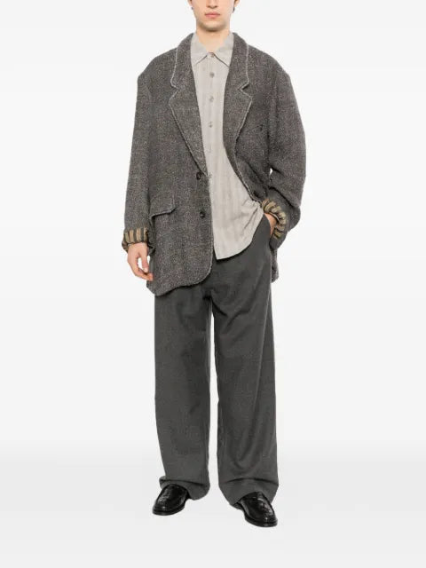 Ziggy Chen raw-edge single-breasted jacket