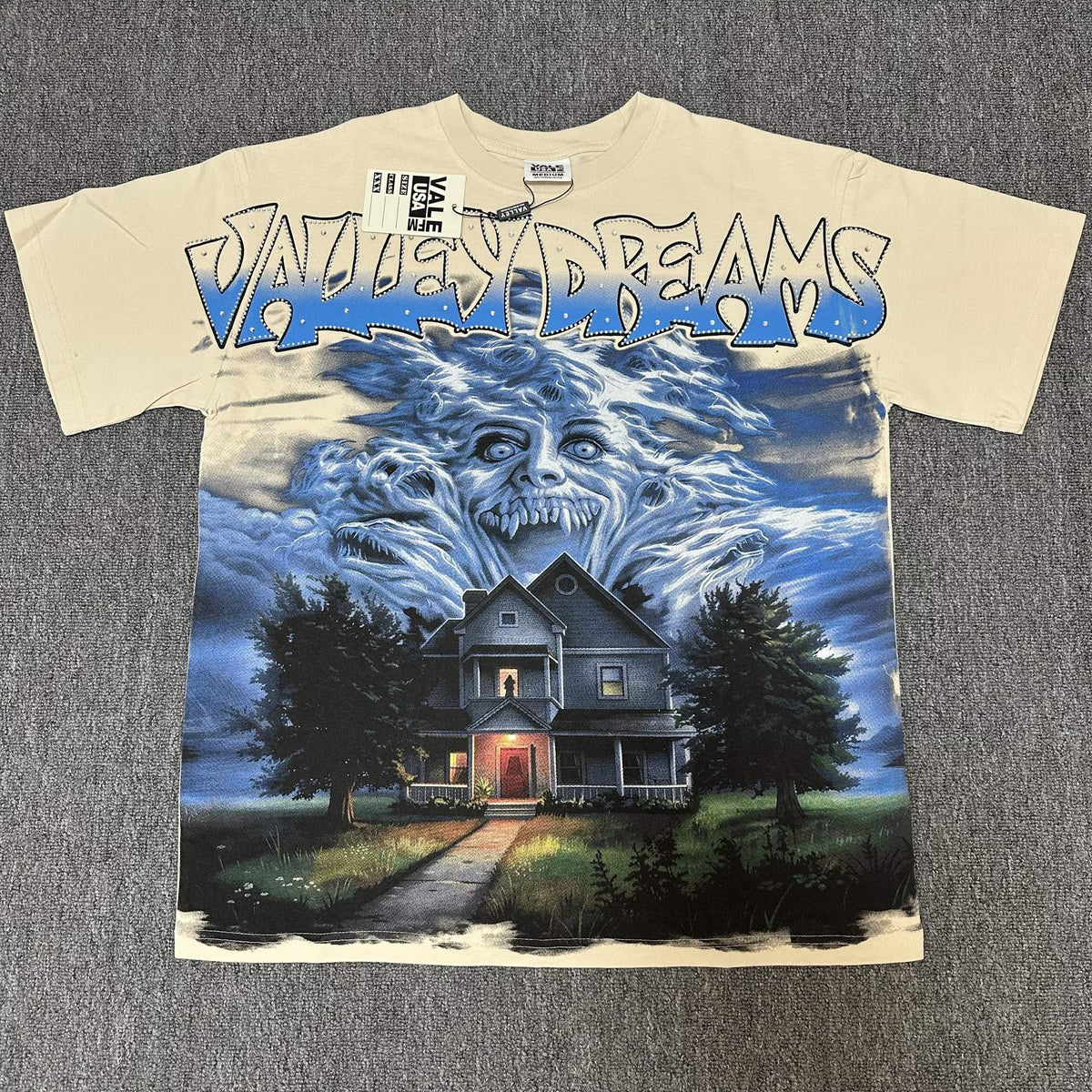 VALE USA Valley Dreams Haunted House Graphic T-Shirt
