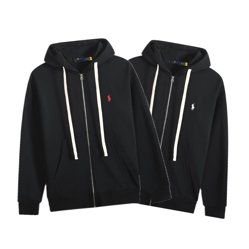 Polo Ralph Lauren Hoodie Black with White Lace